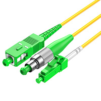 Kabel Patch Cord Fiber Optik FC-LC APC Male-Male Simplex SM Single Mode 9/125 untuk Fiber to the Home (FTTH) 3.0mm Konektor Kuning