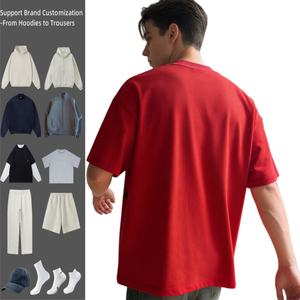 TKAN718D Vente en gros de t-shirts pour hommes en coton 100% lourd, vêtements amples, impression 3D personnalisée en relief, logo en mousse, t-shirt décontracté surdimensionné uni - Product Image 1