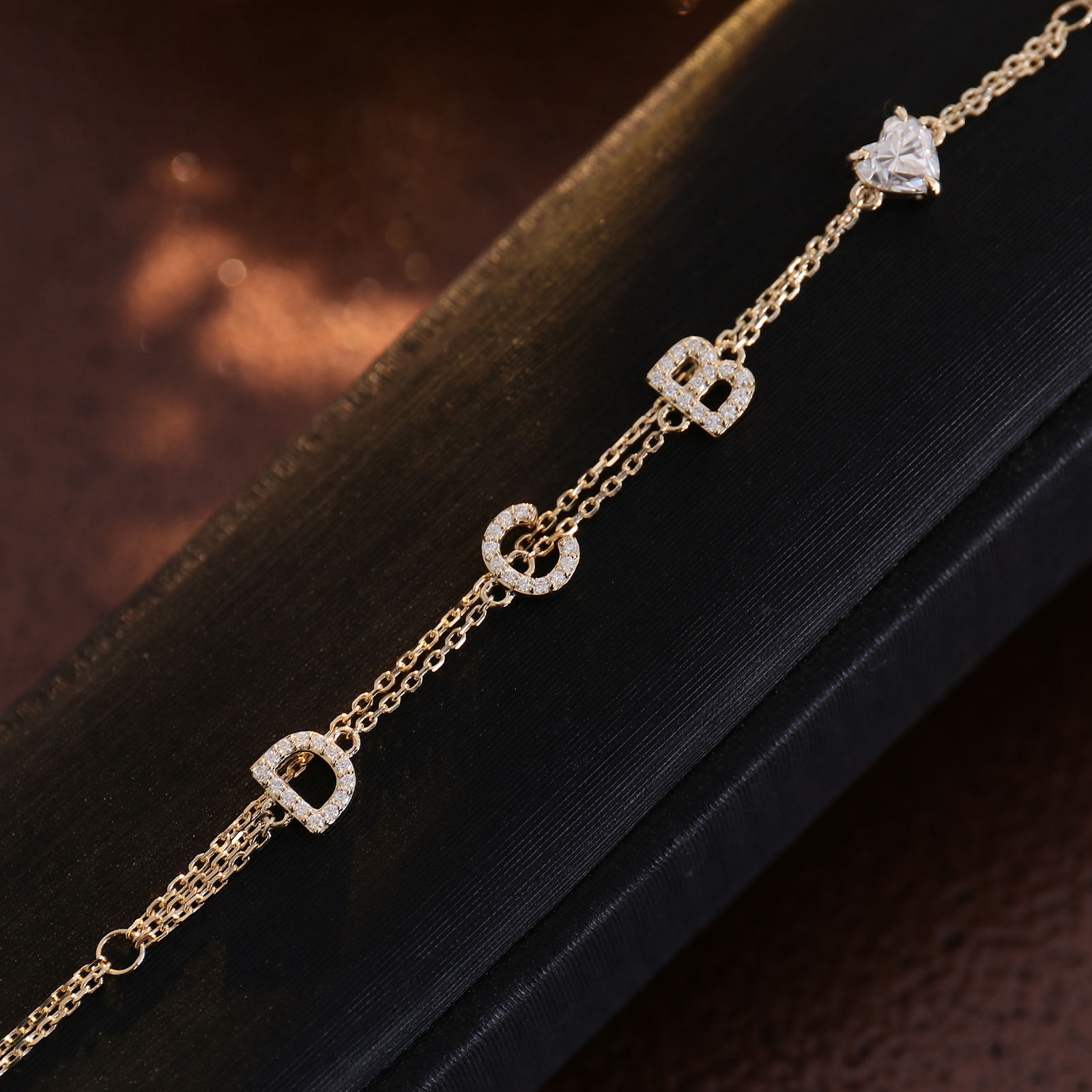 Bracelet en or 18 carats avec diamants moissanite