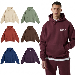 Wholesale Custom Logo Oversized Heavyweight French Terry Blank Hoodies 8080 <b>Men</b> Vintage Washed <b>Pullover</b> Streetwear Sweatshirt - Product Image 1