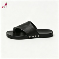 Sandales plates à bout ouvert pour femme, à bride unique, cloutées, style luxe pour soirée, mules à enfiler, pantoufles à plateforme, dessus en PU, confortables et souples, chaussures d'été