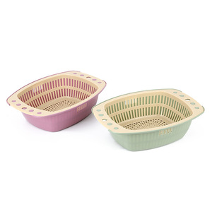 Double Layer Plastic Colander Strainer For Kitchen Vegetable Fruit Washing Dishwasher Safe Hand Wash Only PP Material - Product Image 2