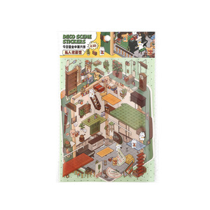 LABON 2.5D Aesthetic PET Scenery Sticker Set 3D Miniature Room Decor for Journaling Outdoor Library Theme Scrapbooking Stickers - Product Image 5