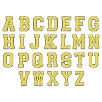 Patchs brodés en chenille thermocollants de 4,5 pouces, design original, lettres de l'alphabet pour vêtements, grandes appliques universitaires