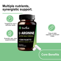 Capsules L-Arginine Formule Active Homme 60 gélules Palmier Nain Zinc Sélénium Vitamine C D3 Soutien Quotidien Prostate et Voies Urinaires OEM