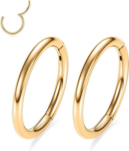 Alta calidad 18g 316L Acero quirúrgico Hipoalergénico Clicker Pendientes Segmento con bisagras Aro Anillos para la nariz - Product Image 1