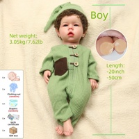 Nette wieder geborene Baby puppe Spielzeug 50 CM Ganzkörper Silikon Kleinkind Puppen DIY lockiges Haar Playmate Spielzeug Kinder Geburtstags geschenk