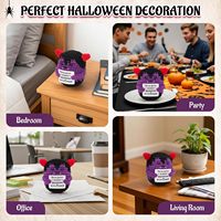 Poupée en peluche vampire d'Halloween, vampire mignon au crochet pour les décorations d'Halloween Party Favor Spooky Gift (Purple)