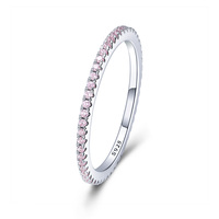 Mode classique 925 en argent Sterling haute qualité cercle clair CZ géométrique empilable anneaux pour femmes bijoux de mariage cadeau SCR066