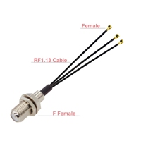Câble répartiteur 1 vers 3, adaptateurs RF 50 OHM DC-6GHz, 1 x F Mâle/Femelle, 3 x U.FL RF1/RF4/RF1.13, rallonge d'antenne RG178, câble de raccordement Pigtail