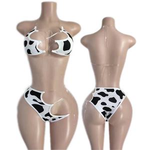 ailangke批发女性<span class=keywords><strong>2</strong></span>件套牛仔裤比基尼tassled抽绳异国情调的dancewear - Product Image 4