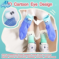 Chaussettes de sport pour couples, design amusant pour les jeunes, logo en bas, coton bambou, hiver, bleu vert