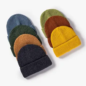 Erkekler kadınlar için yüksek kaliteli yün kasketleri serin kavun açık örme kaşmir kış bere sıcak kapaklar şapka