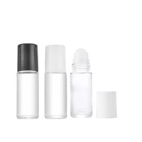 Vente en gros de flacons à bille en verre de luxe 30ml 50ml transparents, ambrés, bruns pour huiles essentielles, déodorants, soins de la peau, sérums