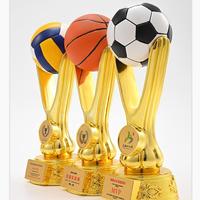 Premios personalizados Fútbol Voleibol Baloncesto Resina Trofeo Copa Resina Escultura Premios Placa Medalla de fútbol