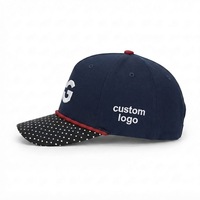 Gorra de béisbol al por mayor con bordado de eslóganes, de dos tonos, 5 paneles, de algodón, con visera de bloques de color