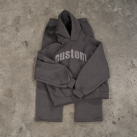 Ensemble survêtement homme 2 pièces personnalisé en molleton 100 % coton 500 g/m² coupe ample avec sweat à capuche et pantalon de jogging – Qualité supérieure pour l'hiver