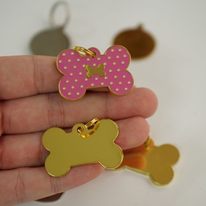 Etiquetas de Identificación para Perros Personalizadas al por Mayor, de Acero Inoxidable Chapado en Oro, Lavables, con Impresión UV, Multi-Estilo, Personalización DIY, <span class=keywords><strong>Megasun</strong></span> TG005 - Product Image 2