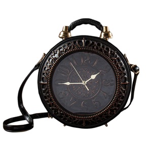 Women Vintage <b>Clock</b> Round Clutch Purse Top Handle Alarm <b>Clock</b> Evening <b>Bag</b> Zipper Crossbody <b>Bag</b> for Wedding Cocktail - Product Image 2