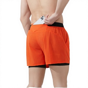 Pantalones Cortos Deportivos Casuales para Hombre, Corte Holgado, 2 en 1, Antiarrugas, Transpirables, de Secado Rápido, con Cordón Ajustable, Spandex/Poliéster - Product Image 3