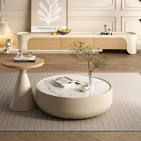 Table basse ronde de design italien, meubles de salon modernes et luxueux, meuble TV