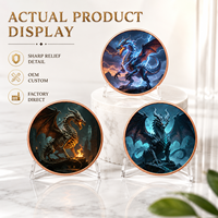Koin Tantangan Kustom Tembaga Murni 999 1 oz Seri Naga Barat 3D Relief Tinggi Seni Berwarna UV Medali Koleksi untuk Hadiah