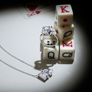 Collection Joker Poker <span class=keywords><strong>Casino</strong></span>, argent 925, bijoux fins, mariage, diamant, zircon, boucles d'oreilles, collier, accessoires, bagues Dylam pour femmes - Product Image 3