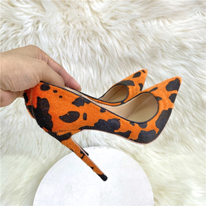 New Women Orange <b>Pointed</b> <b>Toe</b> Sexy <b>Flat</b> 6/8/10/12Cm Customized Designer Shoes Plus Size 34-45 High Heels - Product Image 4