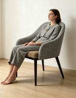 Fauteuil lounge rembourré confortable, qualité commerciale, tissu personnalisé, spécialement conçu pour les chambres d'hôtel