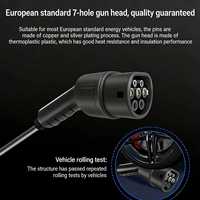 Cargador Portátil para Vehículos Eléctricos de 7KW Tipo 2 con Cable de 5m, IP67 Impermeable, Ideal para Viajes, Hogar y Uso en Exteriores, Certificado CE, ETL, UL, FCC