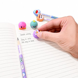 Juego de 6 Lápices de Madera HB con Dibujos Animados, con Borrador 3D en la Parte Superior, en Blíster, para Niños, para Dibujar y Escribir - Product Image 4