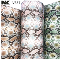 V 357 nouveau motif de fleur python PVC et PU cuir artificiel pour sacs, sacs à main, chaussures, ceintures