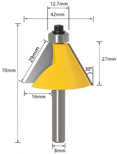 Fraises à chanfreiner en carbure pour le travail du bois, 8 mm de diamètre, 15, 22,5, 30, <span class=keywords><strong>45</strong></span> degrés, fraises à chanfreiner, fraises à affleurer, fraises à chanfreiner pour la menuiserie - Product Image 4