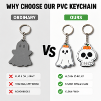 Porte-clés personnalisé en PVC souple pour Halloween, étanche, idéal pour cadeau promotionnel, souvenir, breloque de sac, ou événementiel