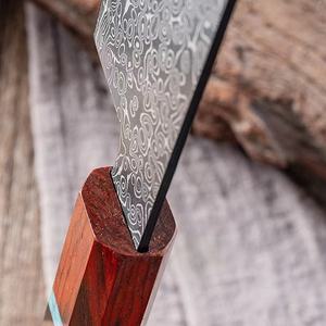 Juego de cuchillos de chef de cocina de Damasco profesional de muy buena calidad con mangos de madera de ébano - Product Image 5