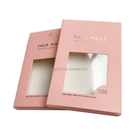 Boîte d'emballage pour ongles press-on avec logo personnalisé ZJ-074, boîte d'emballage cosmétique en papier