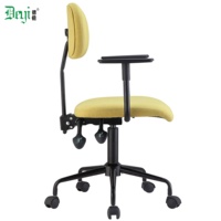 Chaise de bureau pivotante moderne de petite taille, réglable, en tissu, DIN 4550, vérin à gaz 280 mm, base noire chromée, roulettes en PU, chrome PP