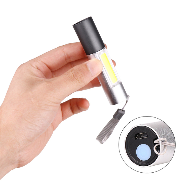 Factory Wholesale Mini Small Size XPE 3W and Side COB Wide Lighting Angle ultra Bright Torch Flashlight for Promotion