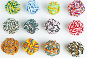 Jouets à mâcher pour animaux de compagnie de haute qualité chien coloré coton interactif morsure chien jouets corde aléatoire jouets balle pour chiens - Product Image 2