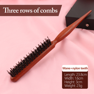 Peigne démêlant à manche <span class=keywords><strong>en</strong></span> <span class=keywords><strong>bois</strong></span> avec poils de sanglier pour coiffure <span class=keywords><strong>en</strong></span> salon et brosse de nettoyage pour barbe pour hommes - Product Image 3