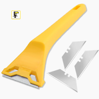Couteau à mastic pour vitres, adhésif pour vitres, grattoir en plastique jaune, outil de nettoyage, grattoir pour vitres