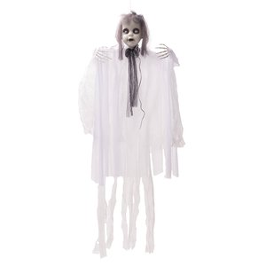 Decorazione di Halloween Attivata dal Suono, Pendente Elettrico Luminoso a Induzione, <span class=keywords><strong>Bambina</strong></span> in Abito Bianco Appesa, Fantasma per Casa Stregata - Product Image 5