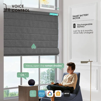 Stores romains motorisés intelligents sans fil, lavables, sur mesure, en lin et coton, occultants et voilages, pour intérieur et maison, de luxe