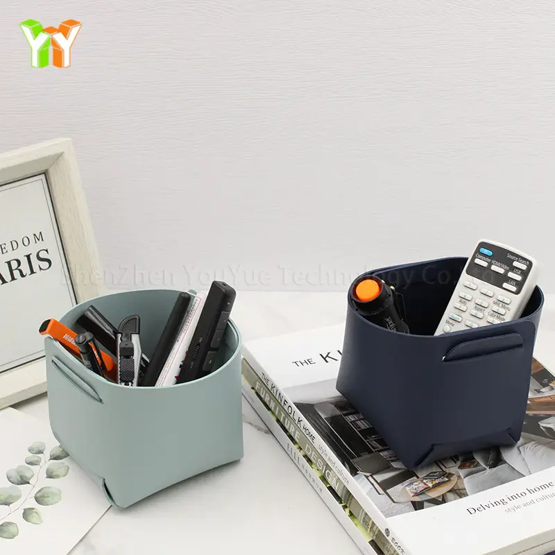Deri kalemlik makyaj fırçası tutucu organizatör kalem konteyner kutusu temel masaüstü ofis aksesuarları