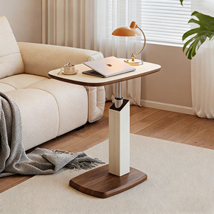 Mesa de Centro para Sala de Estar, Mesa Auxiliar Elevadora de Cuero, Mesa de Computadora Móvil Pequeña para el Hogar - Product Image 1