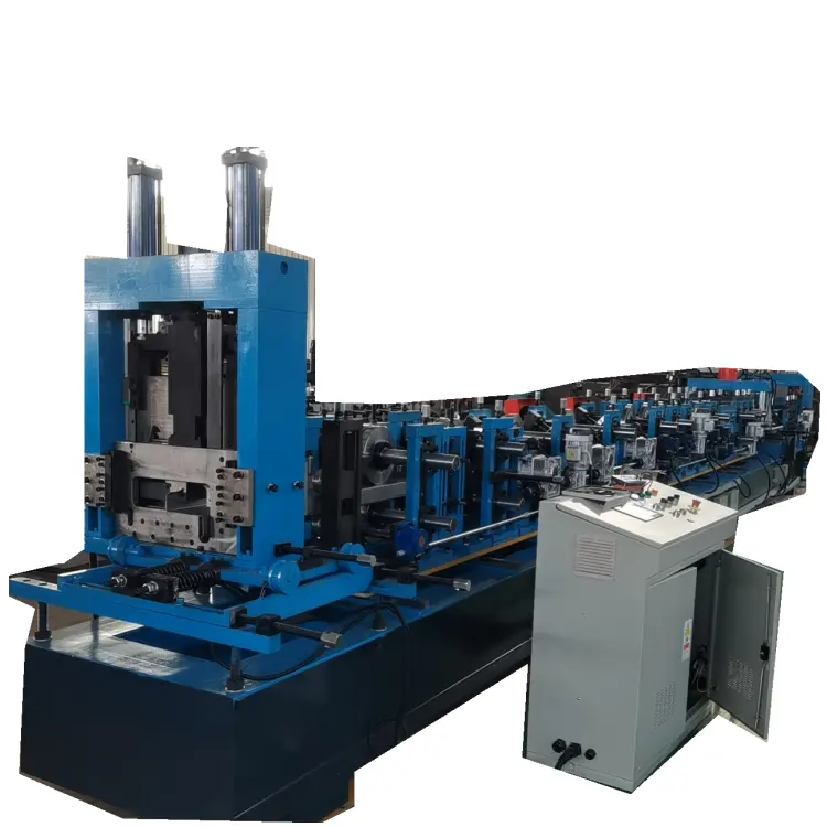 Ajustement PLC Structure forte Entièrement automatique Interchangeable C Z Purlin Roll Forming Machine