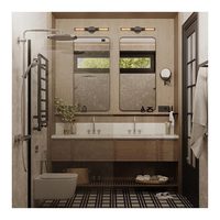 Armoire de salle de bain murale en marbre moderne et écologique avec miroir intelligent résistant à l'eau et lavabo pour villa