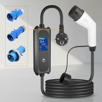 Nouveau chargeur EV portable 16A 3,5KW Type 2 Prise EU Schuko IP55 Câble de 5m Courant réglable Affichage LCD WiFi/App pour la maison