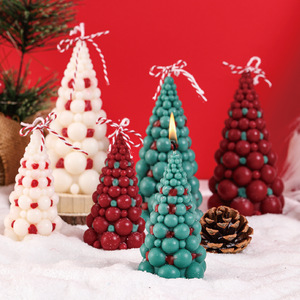 3D Bubble Christmas Tree Scented Soy Wax Candle Hand‑crafted Xmas Figurine Candle Holiday <b>Table</b> Home Decor Gift - Product Image 1