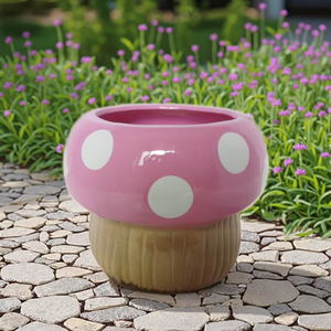 Fungo decorativo in vaso con pois <span class=keywords><strong>per</strong></span> centrotavola <span class=keywords><strong>da</strong></span> tavolo decorazione <span class=keywords><strong>da</strong></span> giardino - Product Image 1